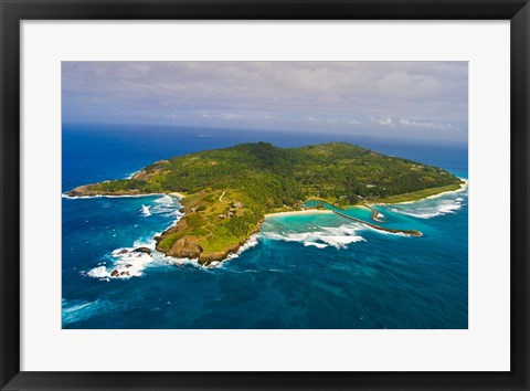 Framed Fregate Island in the Indian Ocean, Seychelles Print