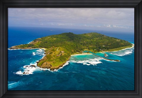 Framed Fregate Island in the Indian Ocean, Seychelles Print