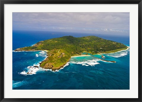 Framed Fregate Island in the Indian Ocean, Seychelles Print