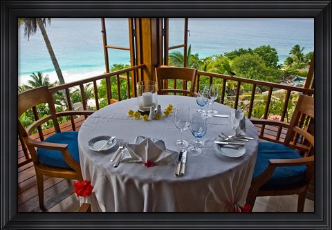 Framed Fregate Island Resort, Seychelles Print