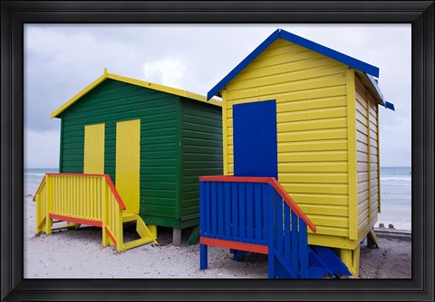 Framed Cottages near the water, Cape Town, South Africa Print