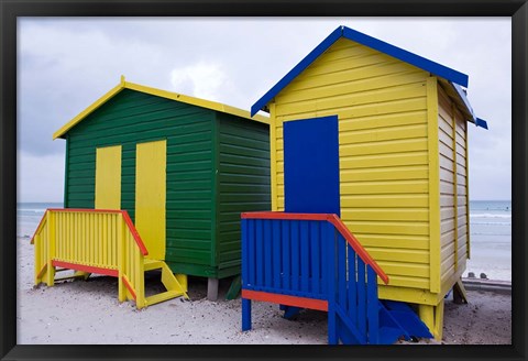 Framed Cottages near the water, Cape Town, South Africa Print