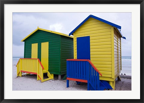 Framed Cottages near the water, Cape Town, South Africa Print