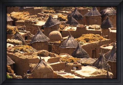 Framed Flat And Conical Roofs, Village of Songo, Dogon Country, Mali, West Africa Print