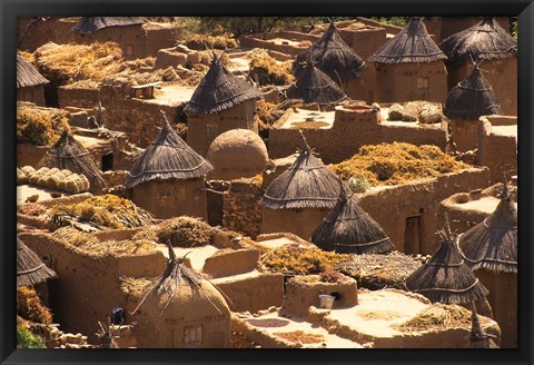 Framed Flat And Conical Roofs, Village of Songo, Dogon Country, Mali, West Africa Print