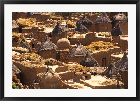 Framed Flat And Conical Roofs, Village of Songo, Dogon Country, Mali, West Africa Print