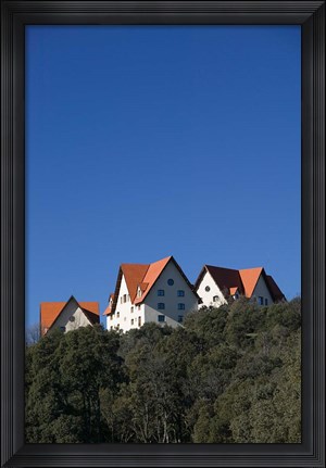 Framed Al-Akhawayn University Buildings, Alpine Resort, Ifrane, Middle Atlas, Morocco Print