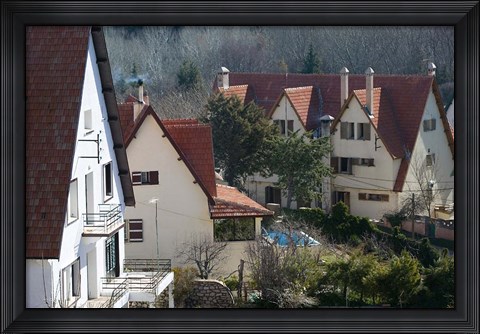 Framed Alpine Buildings, Alpine Resort, Ifrane, Middle Atlas, Morocco Print