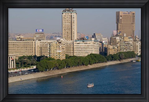 Framed Corniche El Nil, Nile River, Cairo, Egypt Print