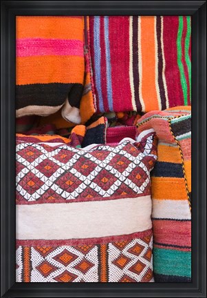 Framed Details of the Carpet Souk, The Souqs of Marrakech, Marrakech, Morocco Print