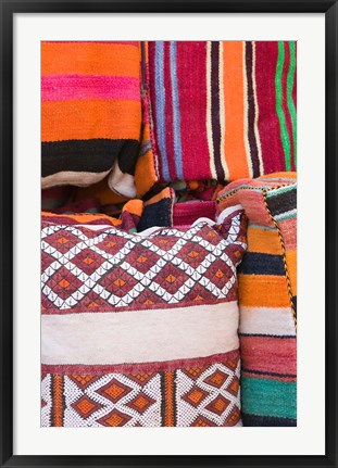 Framed Details of the Carpet Souk, The Souqs of Marrakech, Marrakech, Morocco Print