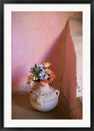 Framed Flowers and Room Detail in Dessert House (Chez Julia), Merzouga, Tafilalt, Morocco Print