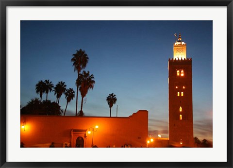 Framed Africa, Morocco, Marrakesh, Koutoubia minaret Print