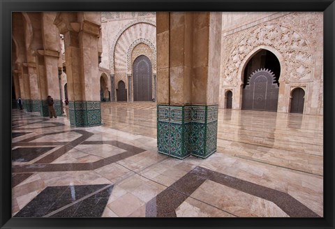 Framed Al-Hassan II mosque, Casablanca, Morocco Print