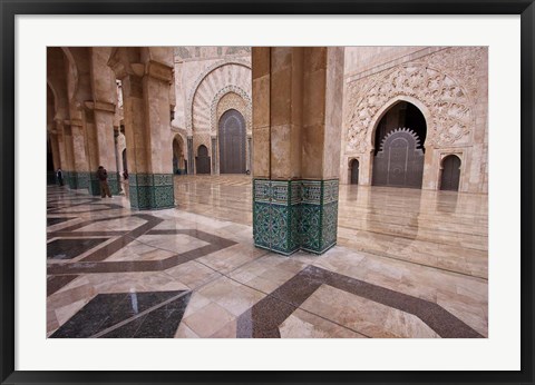 Framed Al-Hassan II mosque, Casablanca, Morocco Print