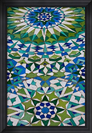 Framed Floor tiles in Al-Hassan II mosque, Casablanca, Morocco Print