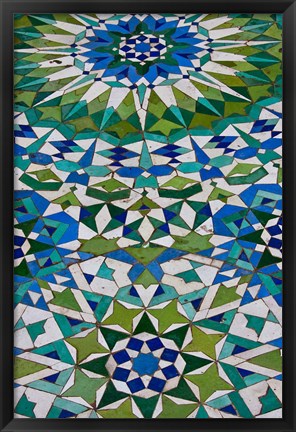 Framed Floor tiles in Al-Hassan II mosque, Casablanca, Morocco Print