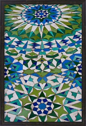 Framed Floor tiles in Al-Hassan II mosque, Casablanca, Morocco Print