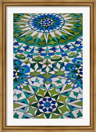 Framed Floor tiles in Al-Hassan II mosque, Casablanca, Morocco Print