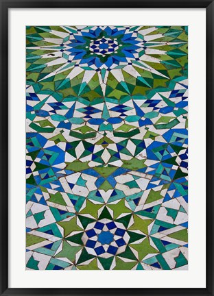 Framed Floor tiles in Al-Hassan II mosque, Casablanca, Morocco Print