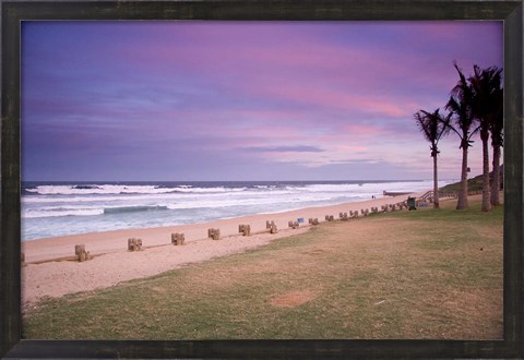 Framed Beaches at Ansteys Beach, Durban, South Africa Print