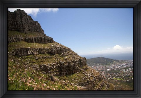 Framed Cape Town, South Africa. Hiking up to Table Mountain. Print