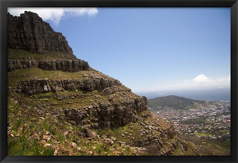 Framed Cape Town, South Africa. Hiking up to Table Mountain. Print