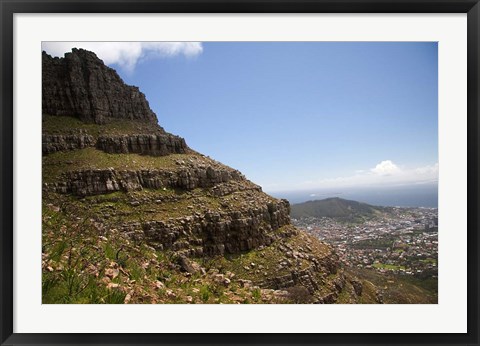 Framed Cape Town, South Africa. Hiking up to Table Mountain. Print