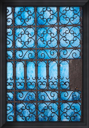 Framed Door detail, Rabat medina, Morocco Print