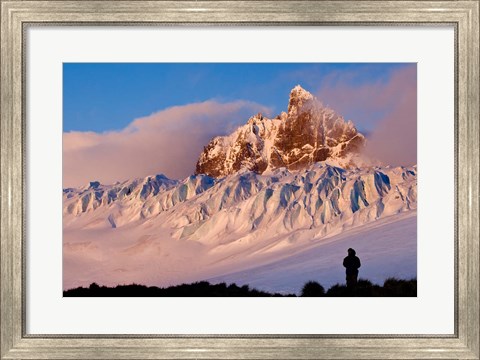 Framed Graae Glacier and Mount Sabatier, Trollhul, South Georgia Island, Antarctica Print