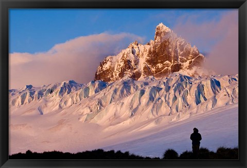 Framed Graae Glacier and Mount Sabatier, Trollhul, South Georgia Island, Antarctica Print