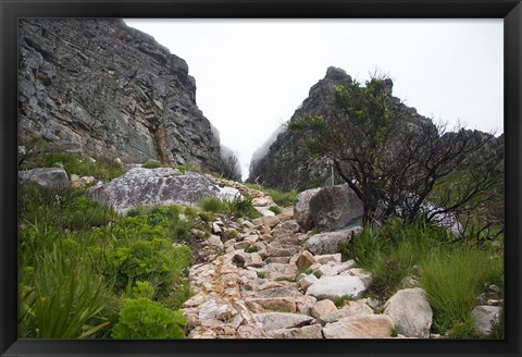 Framed Hiking Up Table Mountain, Cape Town, Cape Peninsula, South Africa Print