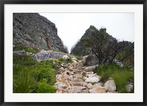 Framed Hiking Up Table Mountain, Cape Town, Cape Peninsula, South Africa Print