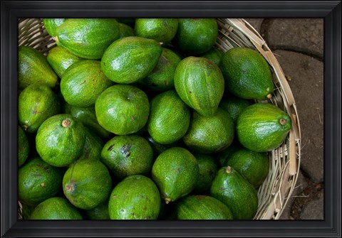Framed Benin, Ouidah, Produce Market Avocados Print