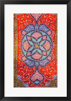 Framed Fabric hanging outside of a Mosque in Cairo, Egypt Print