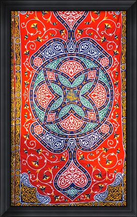 Framed Fabric hanging outside of a Mosque in Cairo, Egypt Print