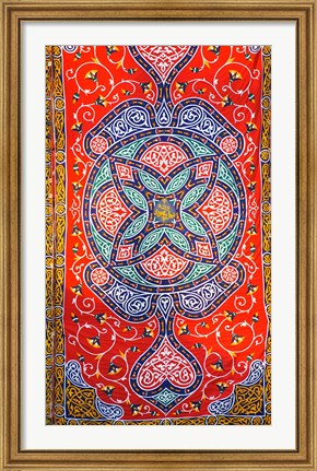 Framed Fabric hanging outside of a Mosque in Cairo, Egypt Print