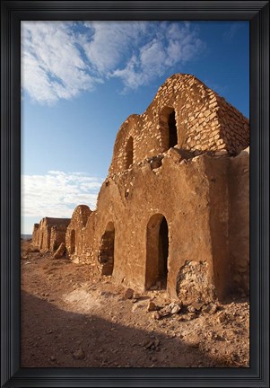Framed Abandoned ksar building, Ksar Ouled Debbab, Debbab, Tunisia Print