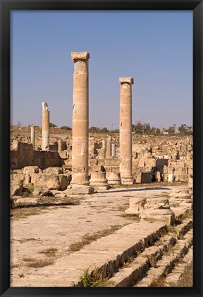 Framed Ancient Architecture, Sabratha Roman site, Libya Print