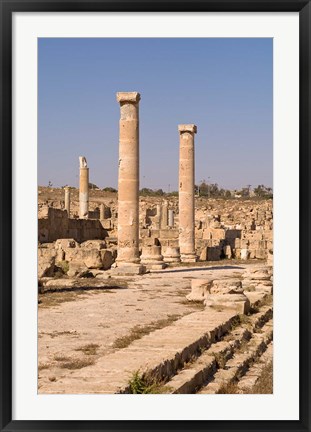 Framed Ancient Architecture, Sabratha Roman site, Libya Print