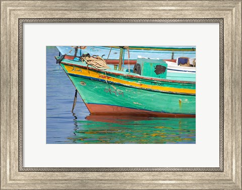 Framed Fishing boats in the Harbor of Alexandria, Egypt Print