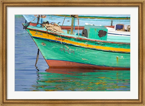 Framed Fishing boats in the Harbor of Alexandria, Egypt Print