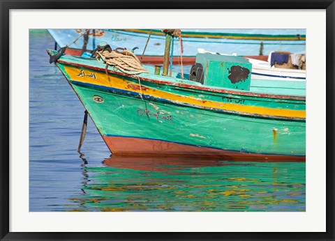 Framed Fishing boats in the Harbor of Alexandria, Egypt Print