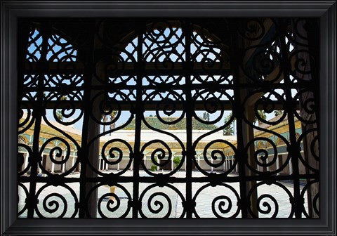 Framed Bahia Palace, Moorish Architecture, Marrakech, Morocco Print