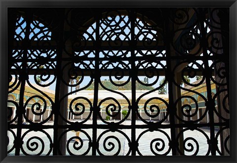 Framed Bahia Palace, Moorish Architecture, Marrakech, Morocco Print