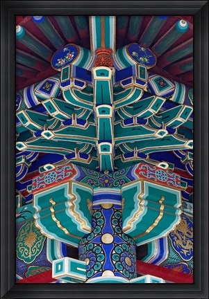 Framed Colorfully corridor details, Beijing, China Print