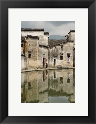 Framed Half Moon Pond, Hong Cun Village, Yi County, China Print