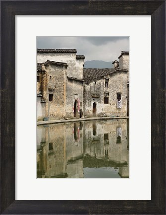 Framed Half Moon Pond, Hong Cun Village, Yi County, China Print