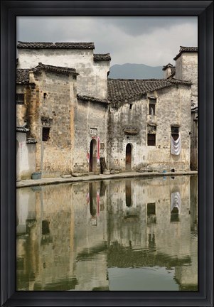 Framed Half Moon Pond, Hong Cun Village, Yi County, China Print