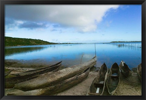 Framed Canoes on the beach, Antananarivo, Madagascar Print